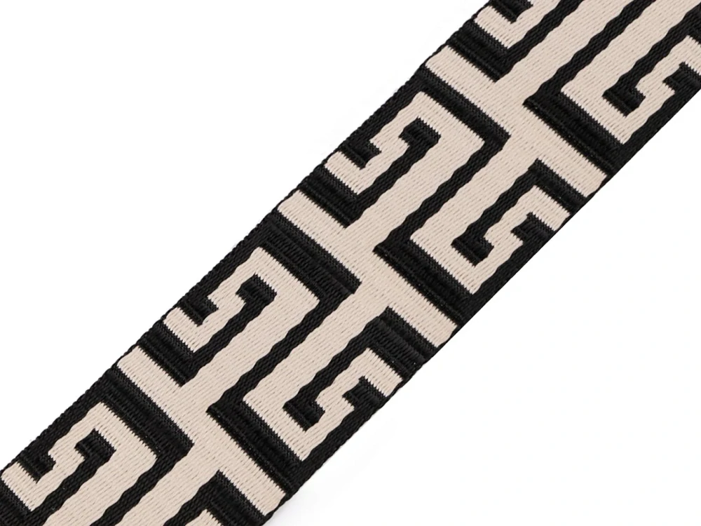 Oboustranný popruh 50 mm černo béžový