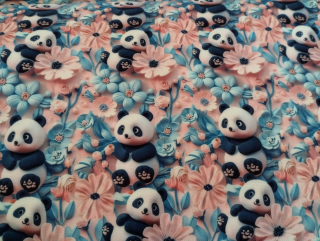 Kočárkovina OXFORD medvídek panda